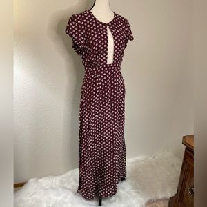 Flynn Skye Womens Floral Maxi Dress. Size large. Burgundy. EUC